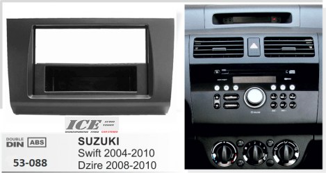 ΠΛΑΙΣΙΟ ΠΡΟΣΘΗΚΗ ΠΡΟΣΟΨΗ ice 1 & 2 DIN για οθόνη ή R/CD suzuki swift 2004-2010 1 & 2din 1-53-088